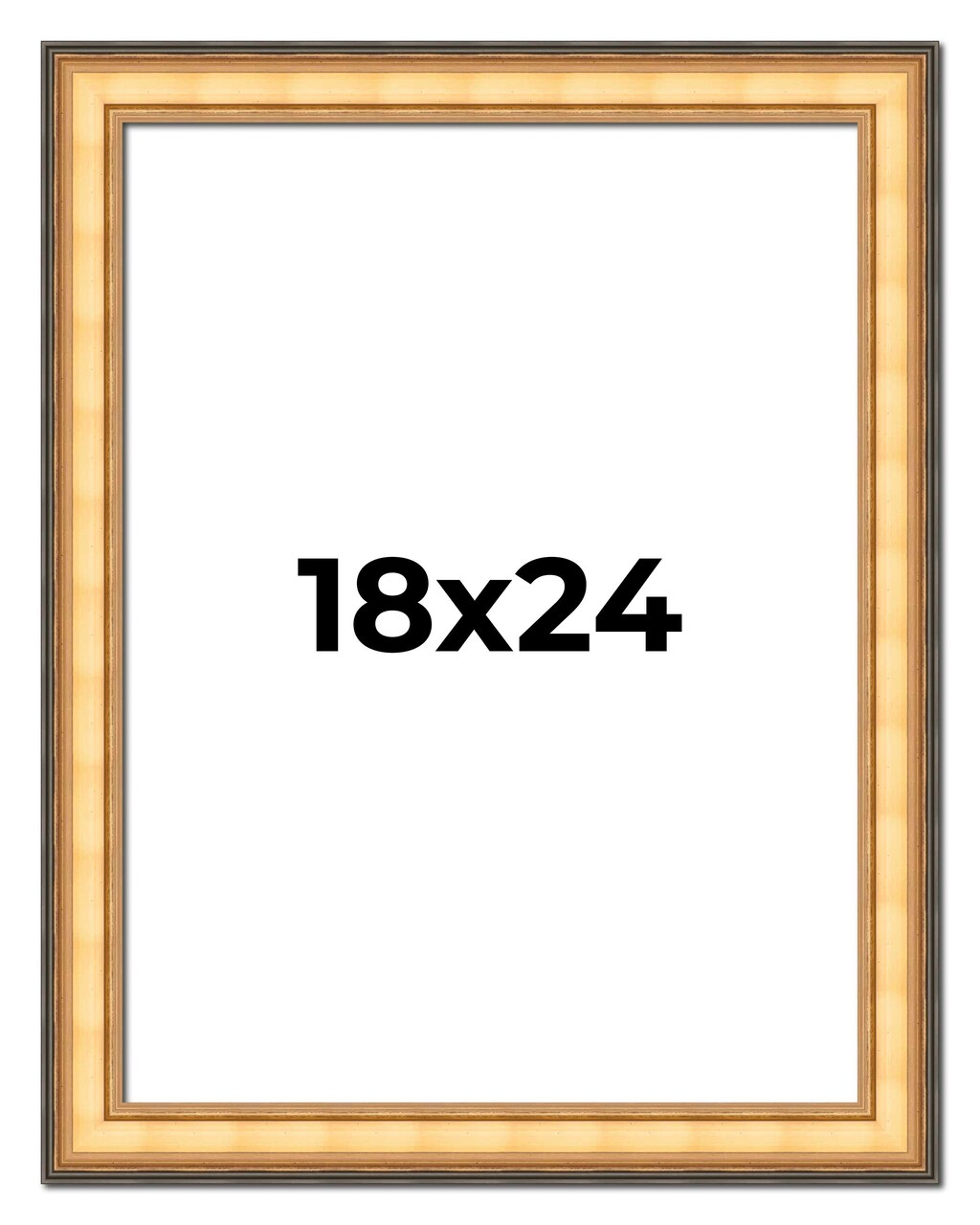 18x24 Traditional Picture Frame with UV-Resistant Acrylic & Acid Free Backing, Available in 3 Finishes - Black, Brown, Gold